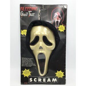 Vintage 1997 Scream Ghost Face Bleeding Mask w/ Blood Heart Pump New Halloween